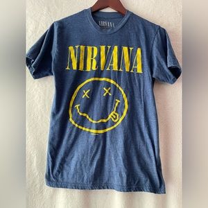 Blue Nirvana Tee Shirt Kids Small